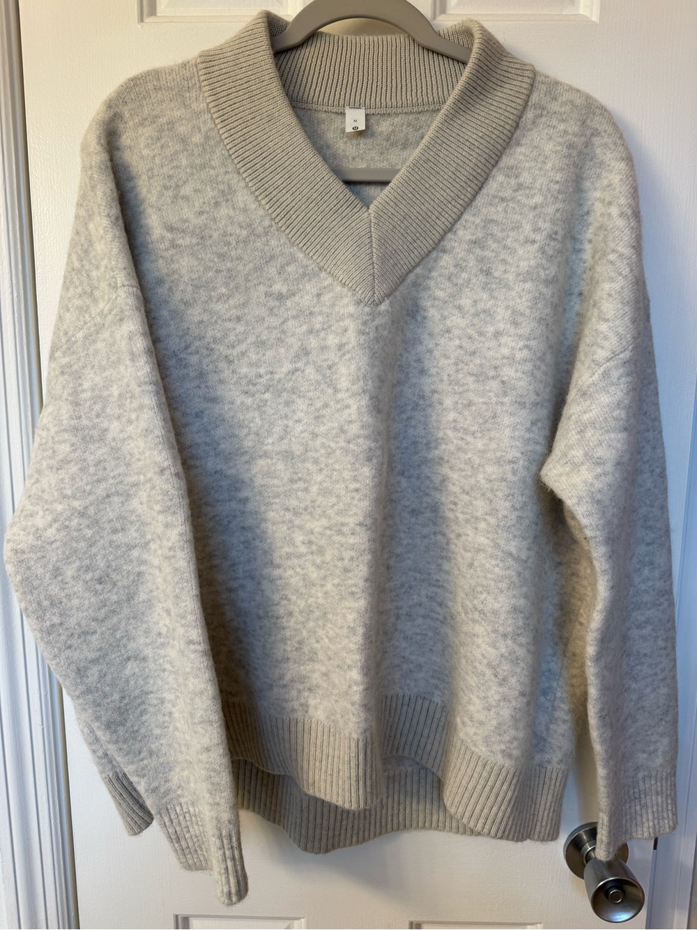 Lululemon Soft V-Neck Light Heather Gray Oversized Sweater